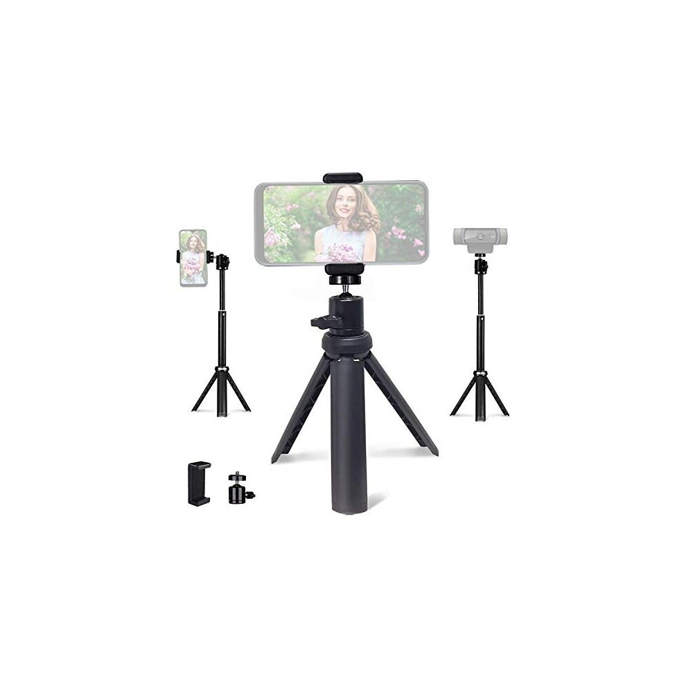 Lightweight Mini Tripod for Camera/Phone/Webcam, Extendable Tripod Stand Compatible with NexiGo Logitech Webcam C920 C922 Brio iPhone/Android/Camera,