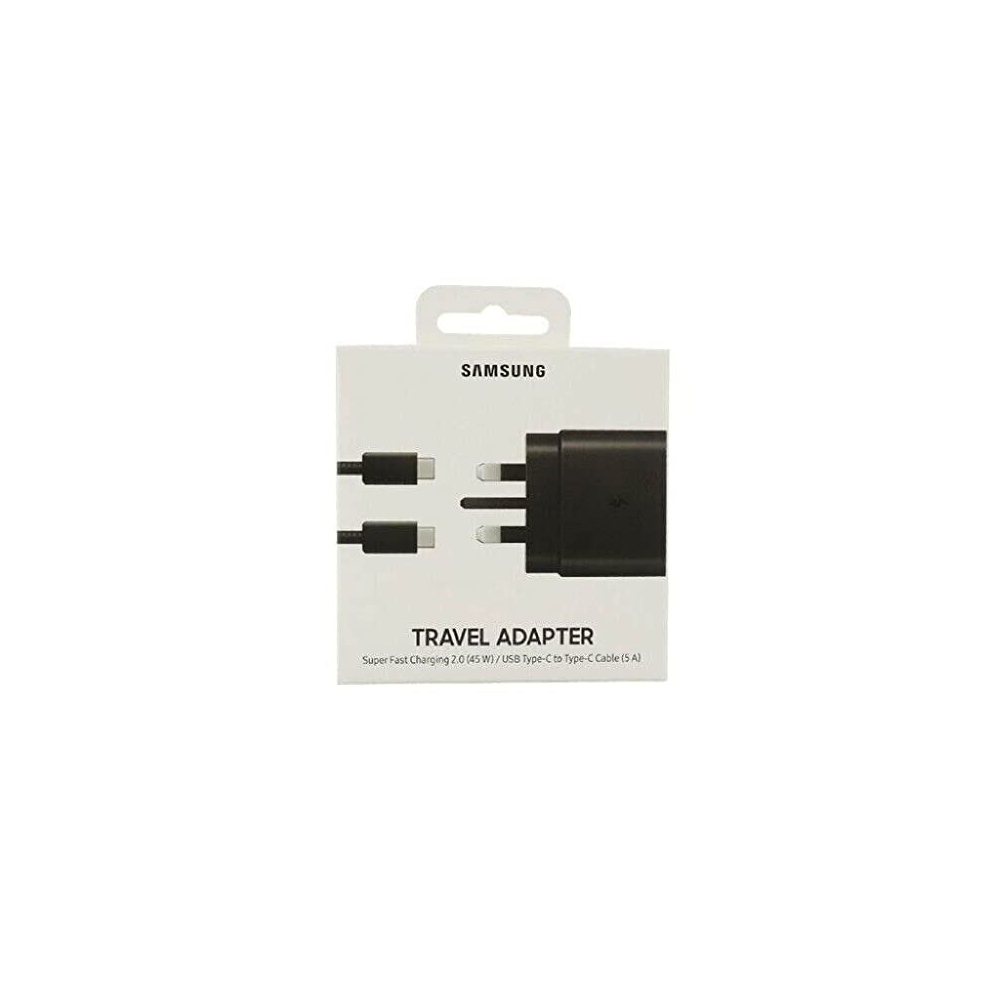 Samsung Uk Travel Adaptor (45W With Usb Type C Cable) ,Package May Vary Black