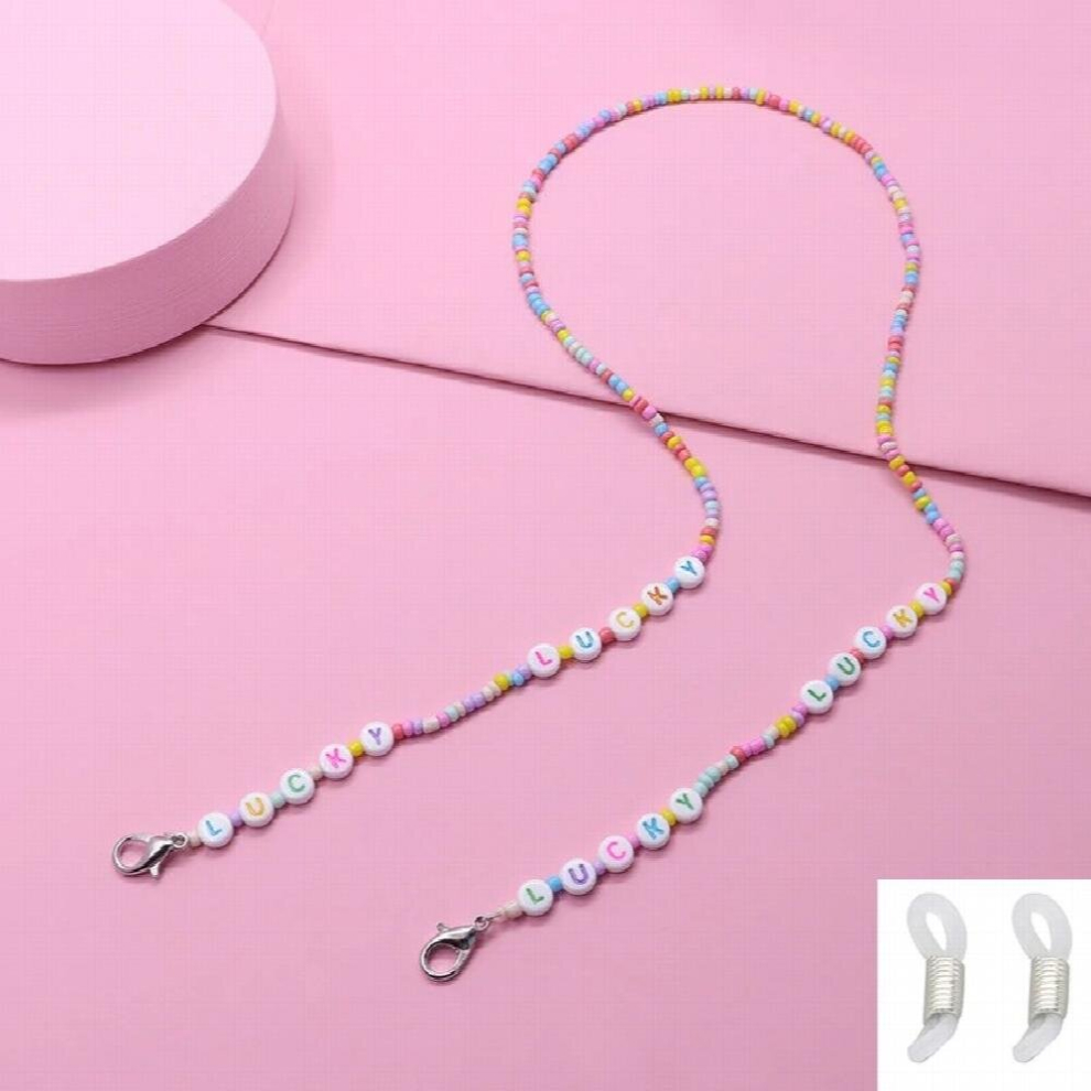 Clay Acrylic Letters LOVE Beaded Glasses Chain Lanyard Star Smile Charm Sunglasses Mask Holder Neck Strap Eyewear Accessories