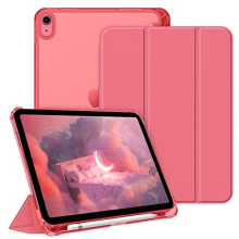 Case Compatible with iPad 10th Generation (2022) 10.9 Inch - Ultra Slim Protective Cover with Matte Back Shell w/Pencil Holder, Auto Wake Sleep, Pink