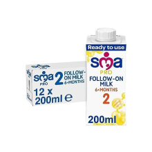 PRO Follow-on Baby Milk - 6-12 months | Ready to Use, Liquid Formula Milk 200 ml (Pack of 12)