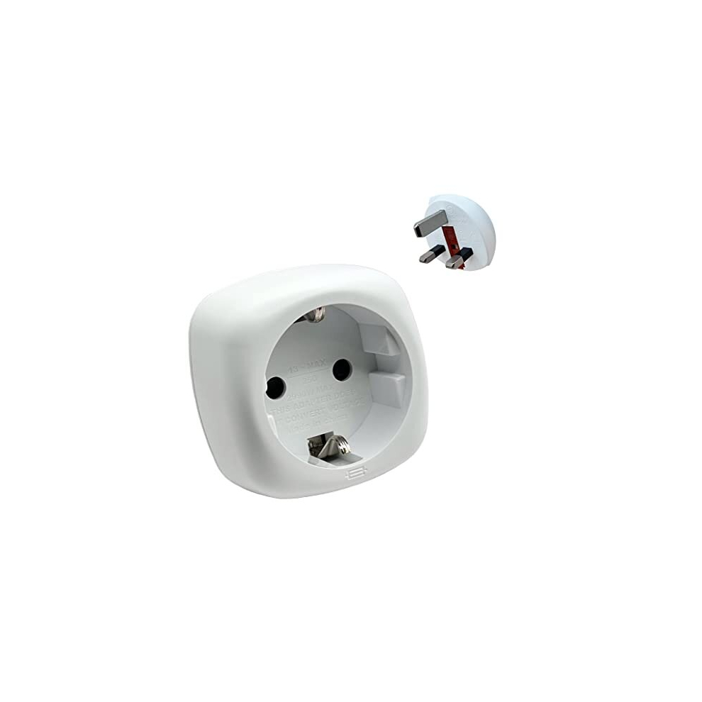 Pipestation Eu To Uk Plug Adapter | Europe To Uk 3 Pin To 2 Pin Socket Adaptor | Euro To Uk Plug | For Electric Toothbrush Shaver Electric Devices From France