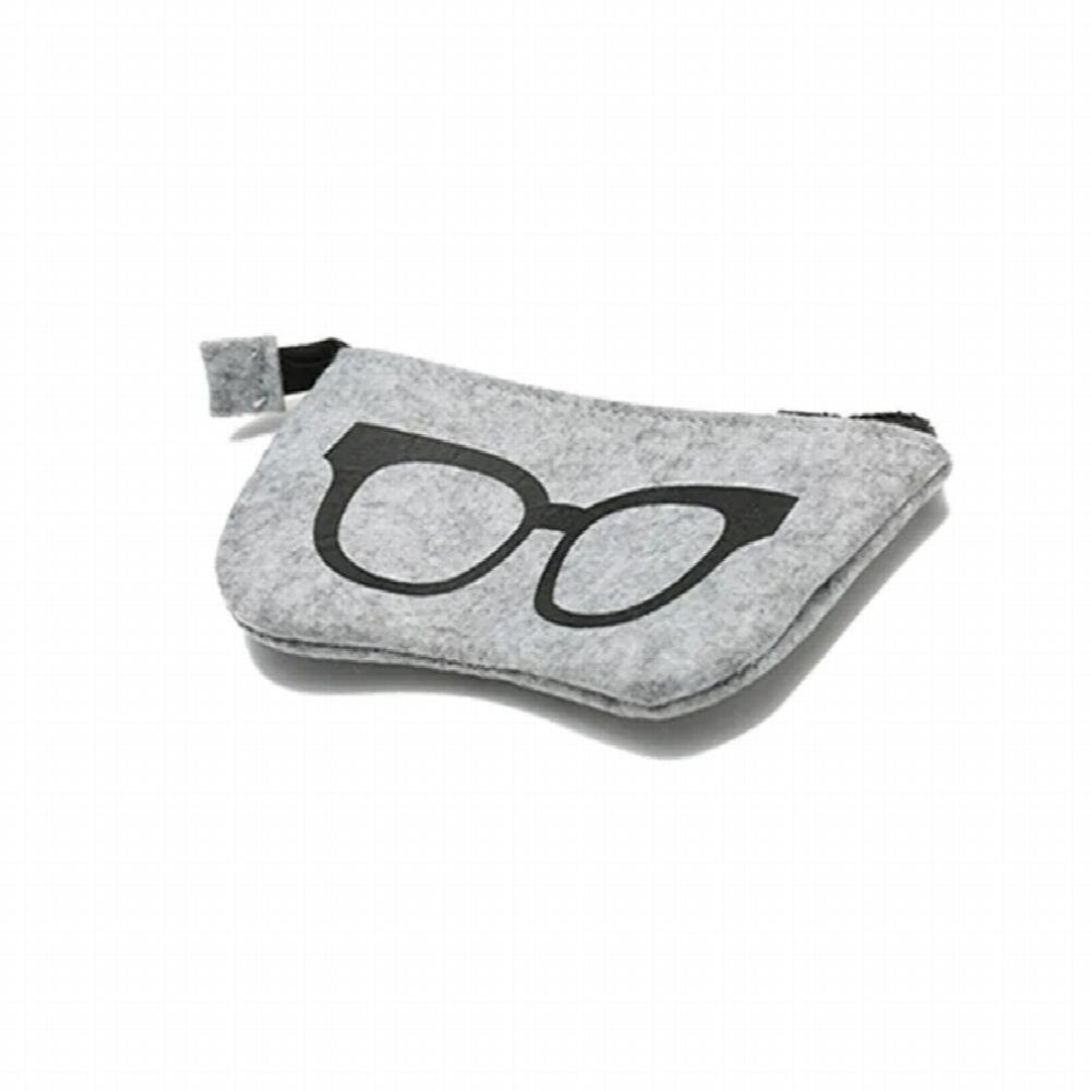 Felt Glasses Bag for Sunglasses Key Cosmetics Coins Storage Pouch Glasses Printing Zipper Thicken Portable Spectacles Case