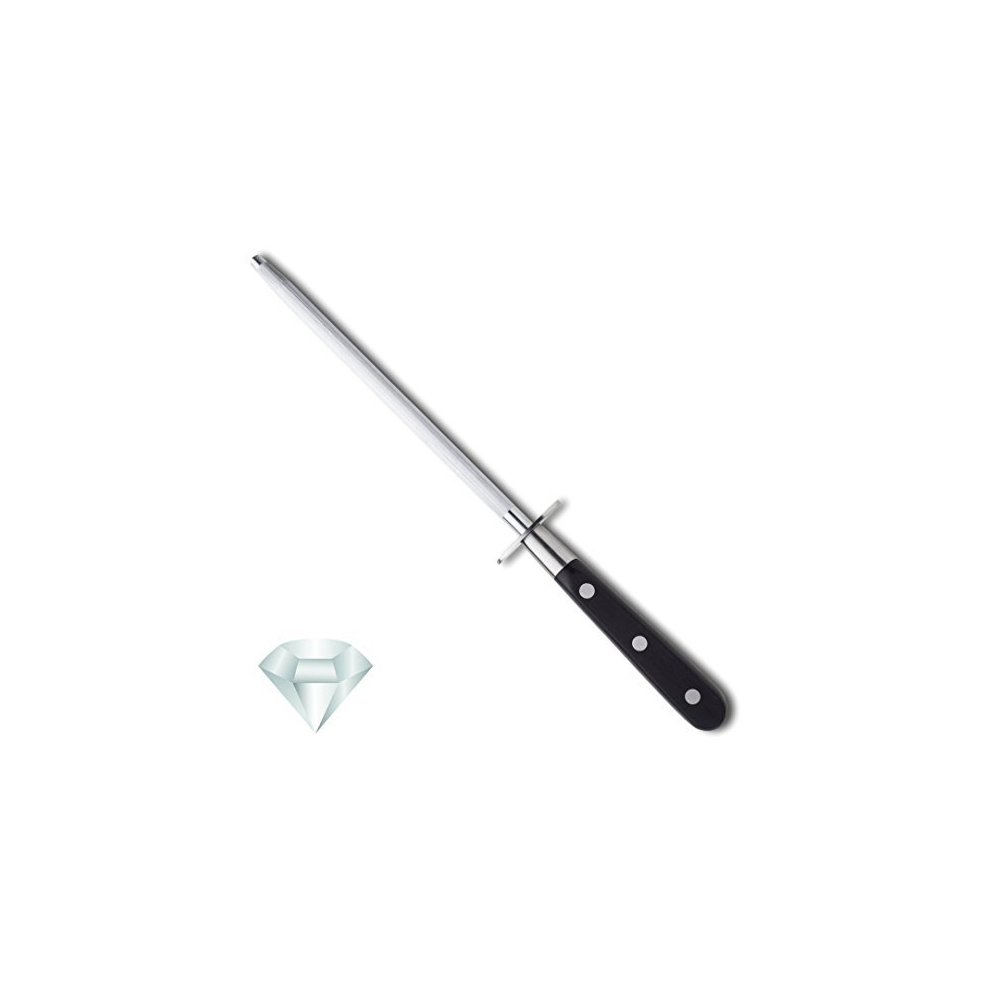 Taylors Eye Witness Sabatier Professional Sharpening Honing Steel - High Chrome Steel, Full Tang, Triple Rivet, Easy Grip Handle. Keeping Kitchen & Commercial Knives