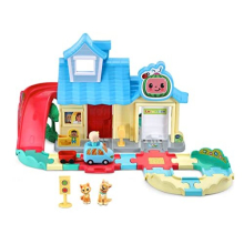Toot-Toot Drivers CoComelon JJ's House Track Set, Vehicle Playset for Kids, Lights, Songs from Official CoComelon, Includes JJ's Family Car Suitable
