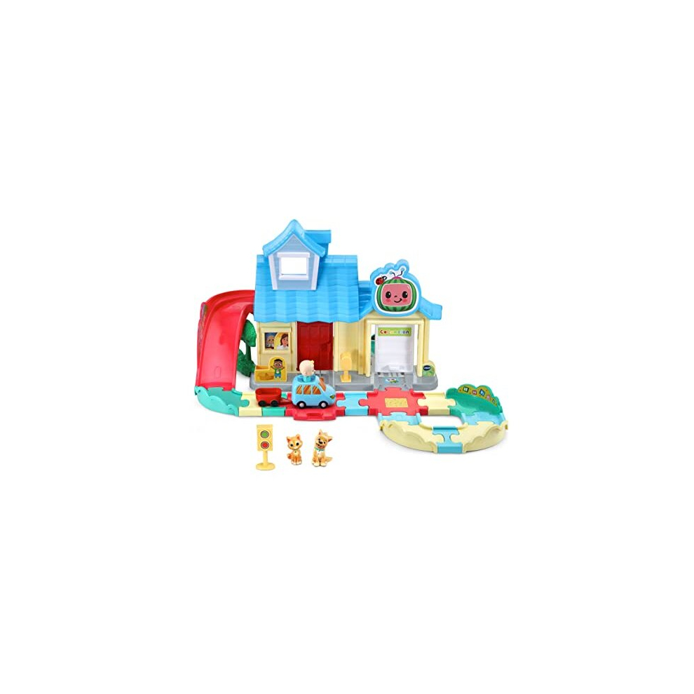 Toot-Toot Drivers CoComelon JJ's House Track Set, Vehicle Playset for Kids, Lights, Songs from Official CoComelon, Includes JJ's Family Car Suitable