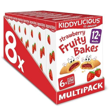 Strawberry Fruity Bakes - Delicious Snacks for Kids with Real Fruit Centre - Suitable for 18+ Months - 8 Packs of 6 (48 Total)