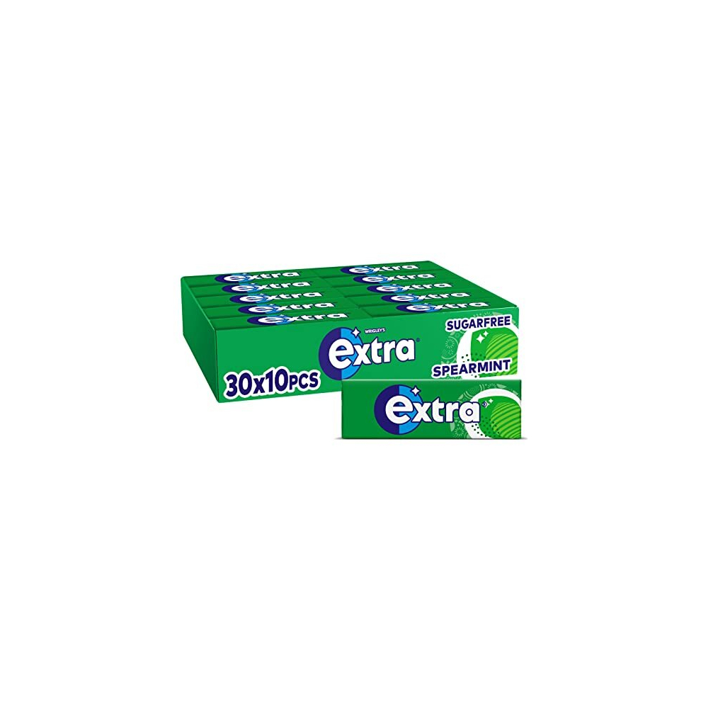 Wrigley's Extra Sugarfree Chewing Gum, Refreshing Spearmint Flavour, Freshens Breath, With Xylitol, Helps with Oral Hygiene for Healthy Teeth and Gums