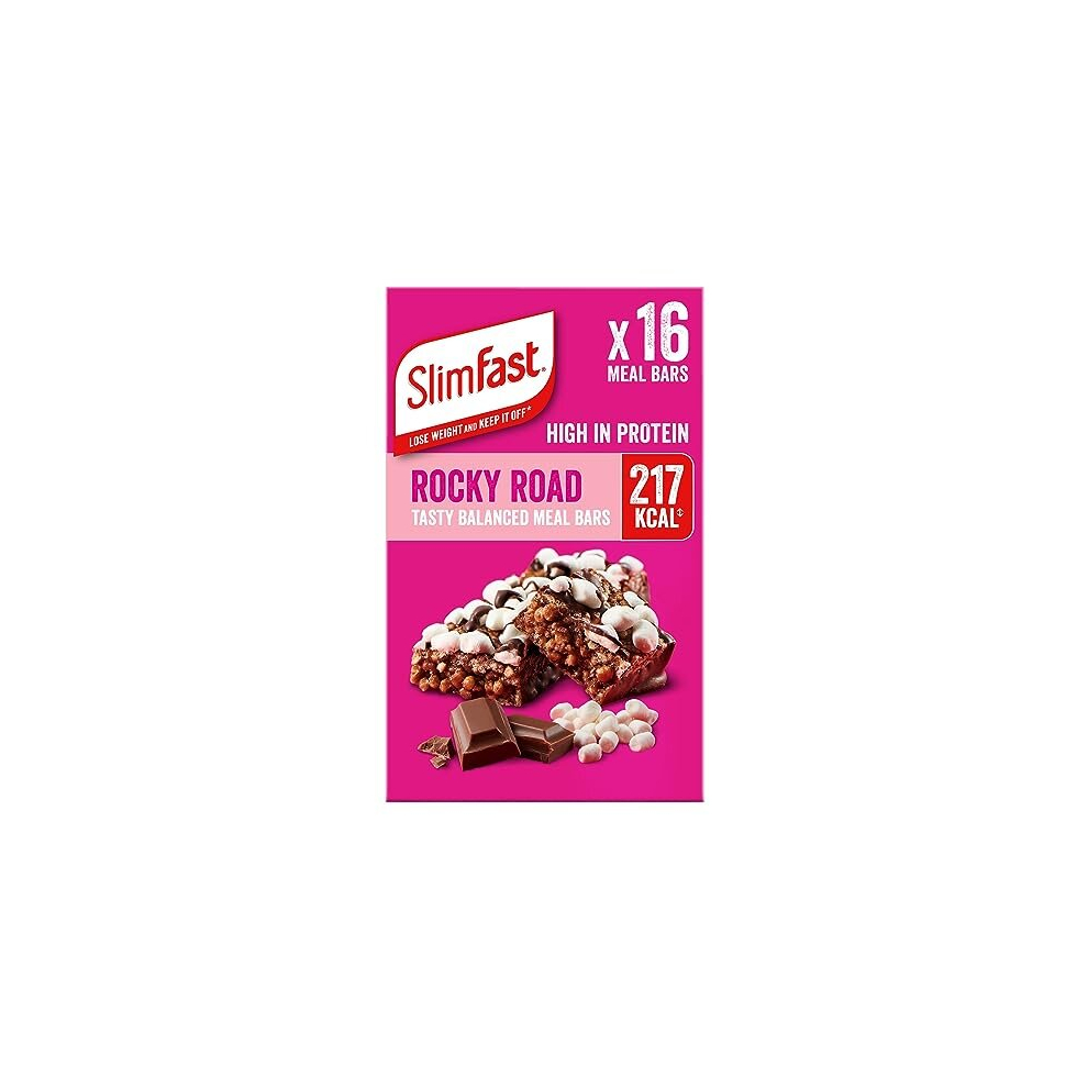 Tasty Balanced Meal Bar, 23 Vitamins and Minerals, High in Protein, Rocky Road Flavour, 16 x 60 g Multipack