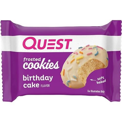 Quest Nutrition, Biscuits Glacés, Gâteau d'Anniversaire, 8 Biscuits, 0,88 oz (25 g) Chacun 1