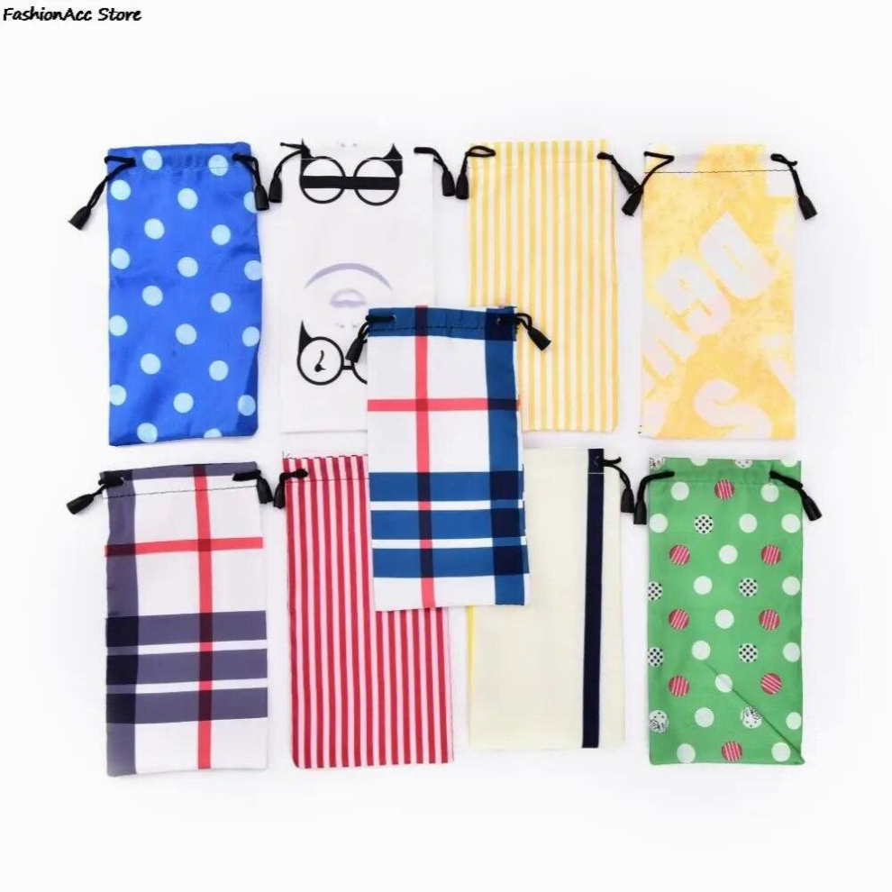 5Pcs Glasses Case Glasses Pouch Cloth Sunglasses Bag Eyewear Accessories 18*9cm 6 Colors Size: 18*9cm