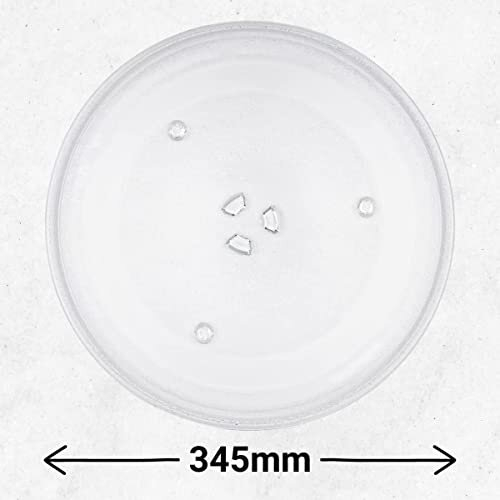 Strong Durable Universal Microwave Turntable Glass Plate with 6 Fixers, 345mm 1