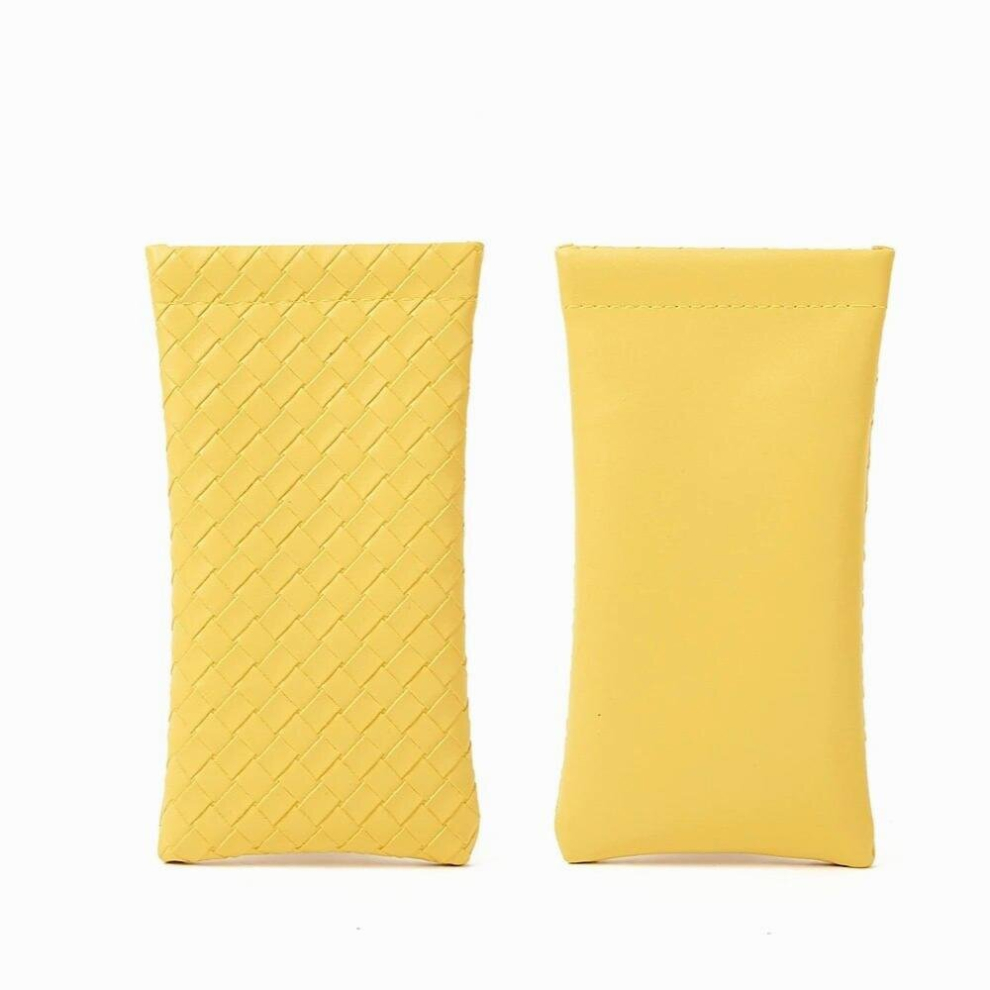 Weave pattern Sunglasses Bag PU Leather Nearsighted Glasses Case Pouch Phone Portable Storege Case Candy Wallet
