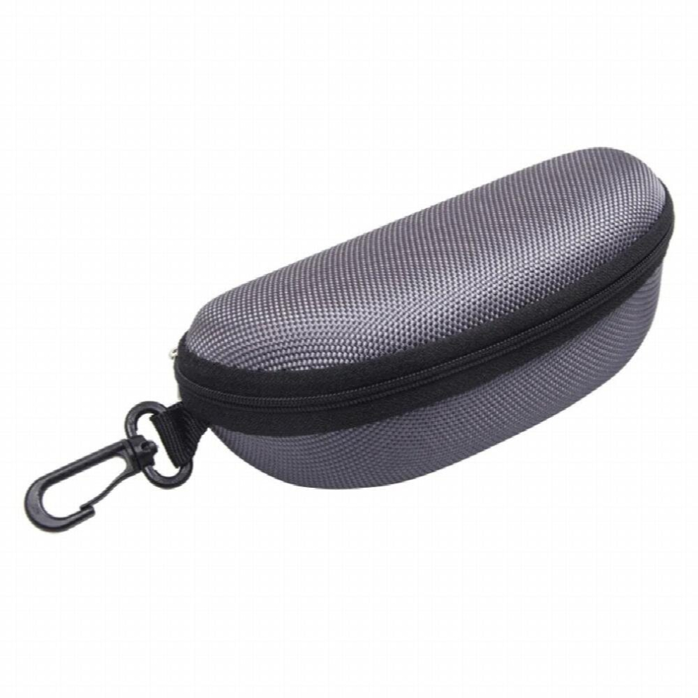 Portable Sunglasses Case Glasses Protector Lightweight Zipper Eyeglass Shell with Carabiner EA