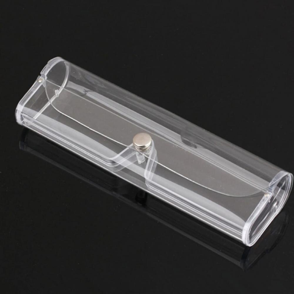 Soft Eyeglass Case Rectangular Clear PVC Plastic Sunglass Box Button Closure Unisex Large Opening Glasses Container Newly