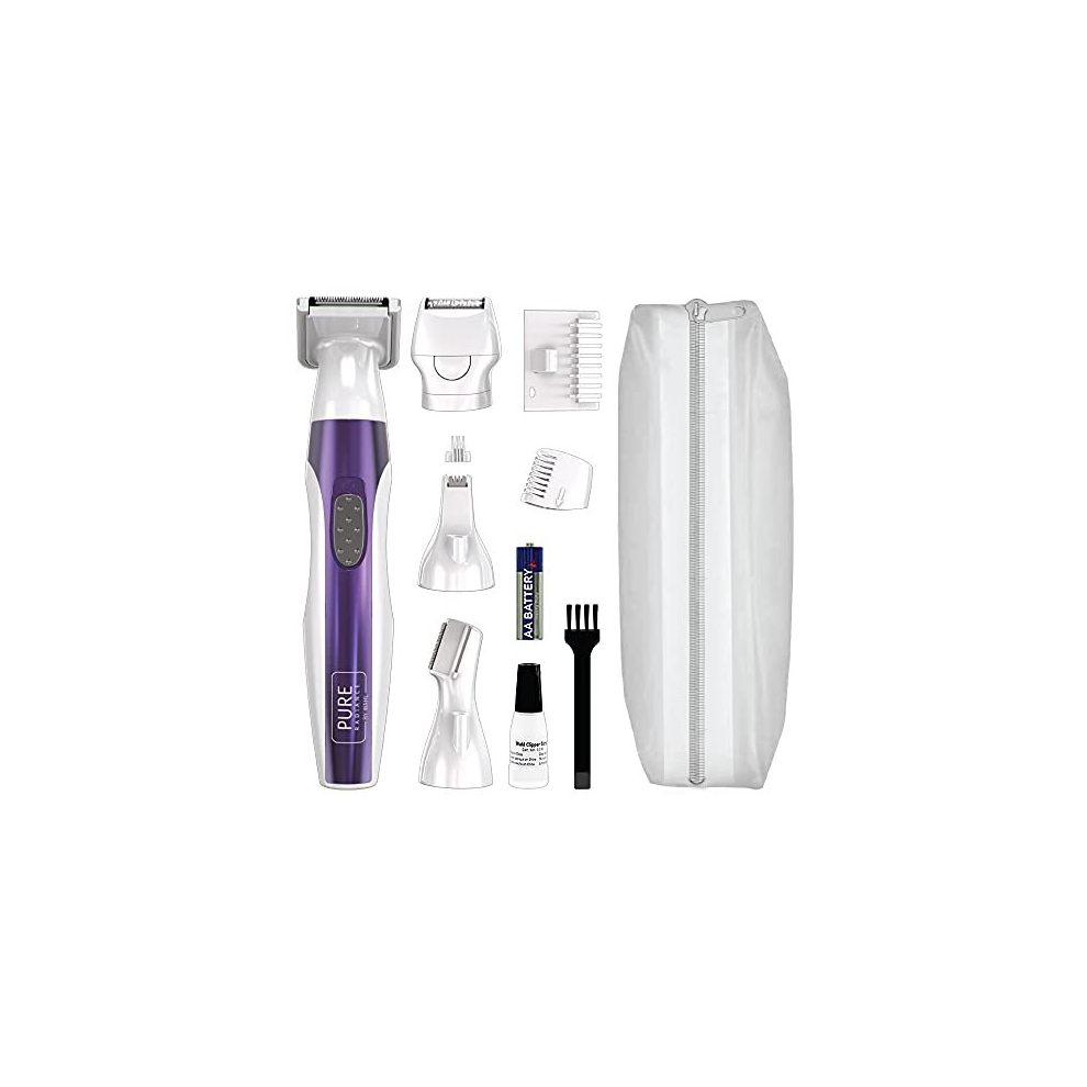 Face and Body Hair Remover, Pure Radiance, Womens Razor, Female Shaving, 4 in 1 Battery Trimmer, All-over Body Hair Removal, Bikini Trimmers,Remove