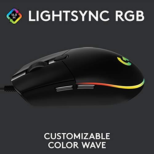 Logitech Logitech G203 LIGHTSYNC Gaming Mouse with Customizable RGB Lighting, 6 Programmable Buttons, Gaming Grade Sensor, 8K DPI Tracking, Lightweight - Black 1