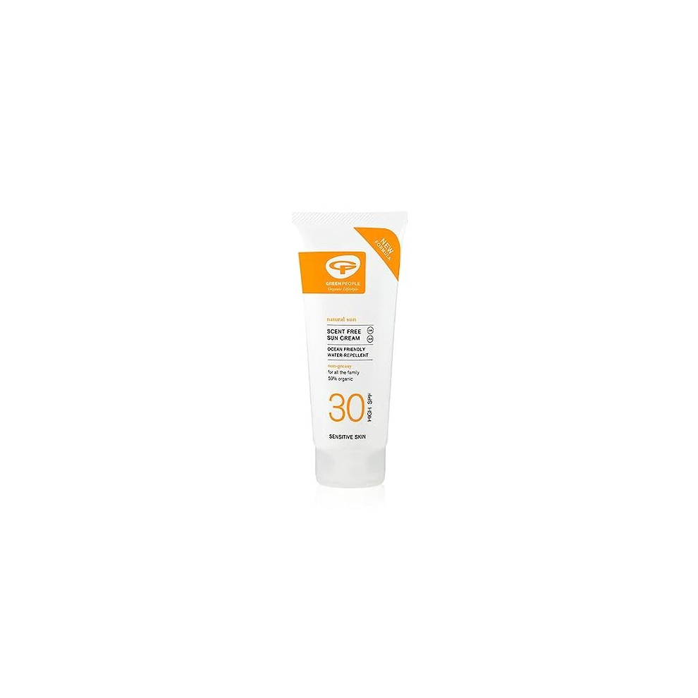 Scent Free Sun Cream SPF30 200ml | Natural, Organic Sunscreen | Eczema Friendly, Sensitive Skin, Prickly Heat | Non Comedogenic, Non Greasy | Reef