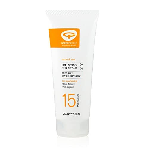Edelweiss Sun Cream SPF15 200ml Natural, Organic Sunscreen with Tan