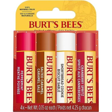 Burt's Bees Lip Balm Gift Set, Shortbread Cookie, Cranberry Spritz, Salted Caramel, Peppermint, Lip Balm Multipack, 4x4.25g
