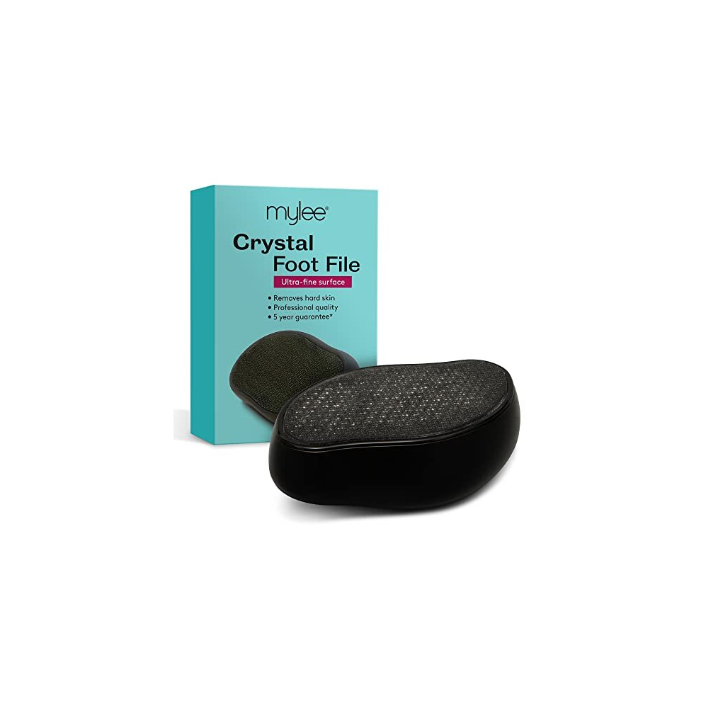 Mylee Crystal Foot File For Smooth Feet - Ultra Fine Glass Surface, Gently Removes Hard Skin, Works On Dry & Wet Feet, Easy To Clean & Sanitise Professional