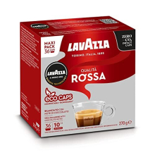 Lavazza A Modo Mio Qualità Rossa: Coffee Capsules (Arabica & Robusta), Full, Sustained Taste, Intensity 10/13, Medium Roast, Ideal for 40ml Espresso