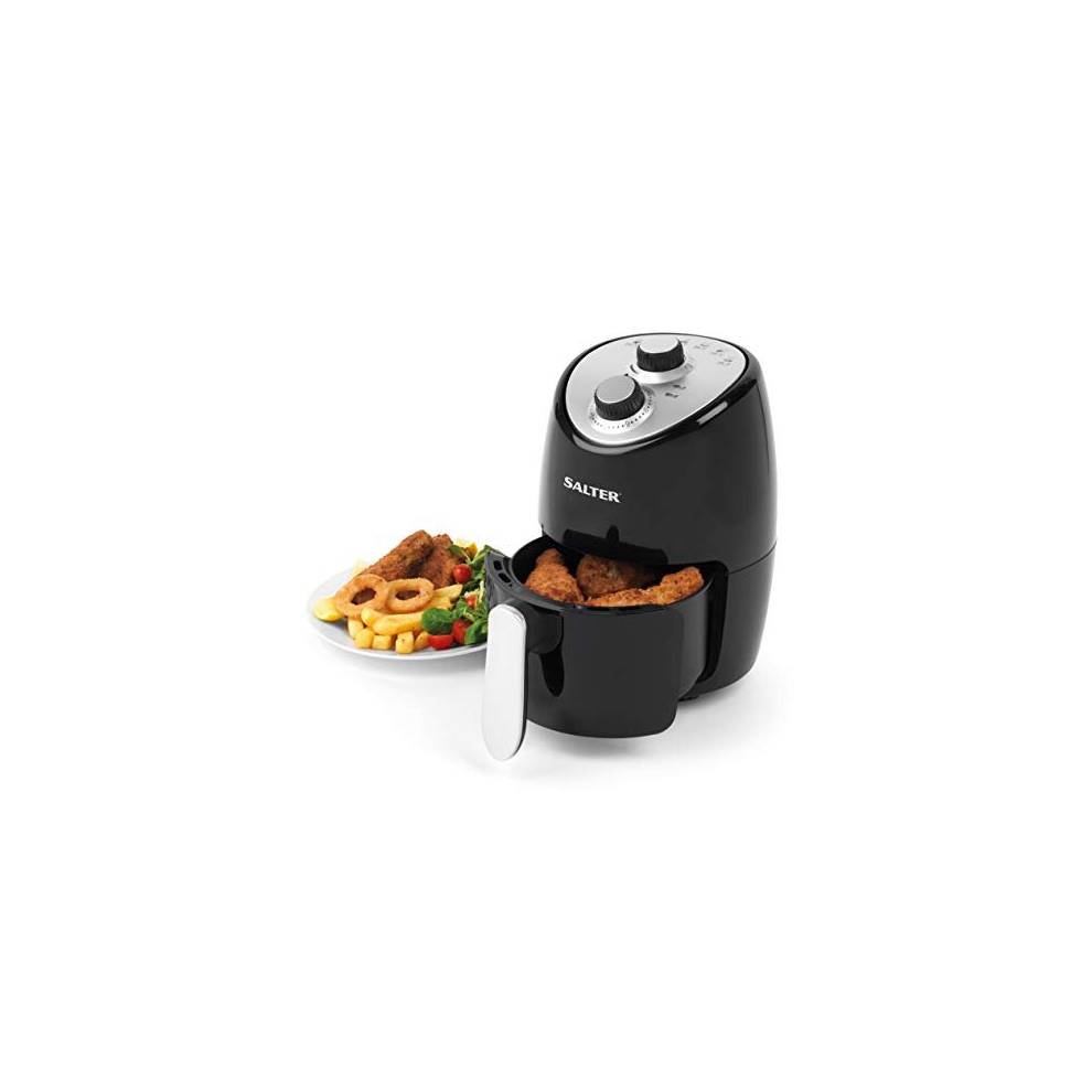 EK2817 2L Compact Air Fryer - Hot Air Circulation, Removable Non-Stick Cooking Rack, Adjustable Temperature Up To 200C, 30 Minute Timer, 1000W,