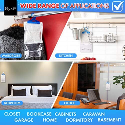 Set of 12 Hanging Interior Wardrobe Dehumidifier 210g Each Bag