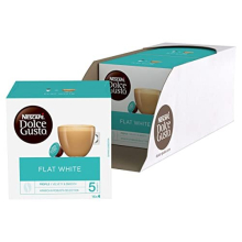 NESCAFE Dolce Gusto Flat White Coffee Pods - total of 48 Coffee Capsules - Creamy Coffee Flavour (3 Packs)