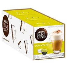 Nescafé Dolce Gusto Cappuccino Coffee Pods (Pack of 3, Total 48 Capsules)