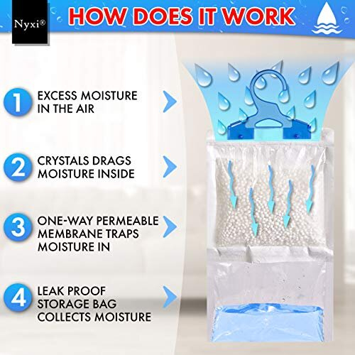 Set of 12 Hanging Interior Wardrobe Dehumidifier 210g Each Bag