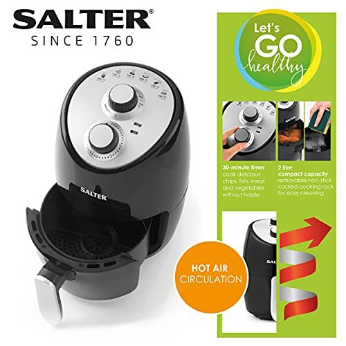 EK2817 2L Compact Air Fryer - Hot Air Circulation, Removable Non-Stick ...