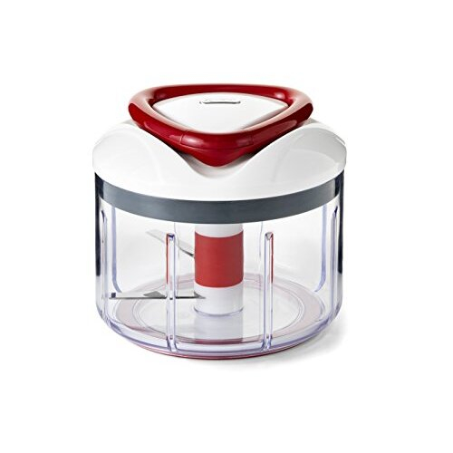 Zyliss E910015 Easy Pull Food Processor - 75 cl Manual Handheld Chopper/Blender White/Red