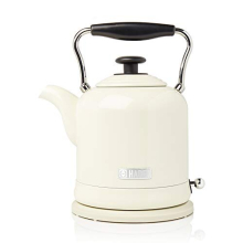 Highclere Cream Kettle - Lightweight, Easy To Use - 1.7L Stainless Steel Kettle with Cup Marking on Water Gauge - 3000W Electric Fast Boil Kettle -
