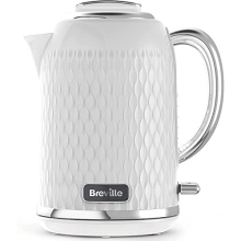 Curve White Electric Kettle | 1.7L | 3KW Fast Boil | White & Chrome [VKT117]
