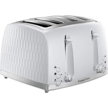 26070 4 Slice Toaster - Contemporary Honeycomb Design with Extra Wide Slots and High Lift Feature, White
