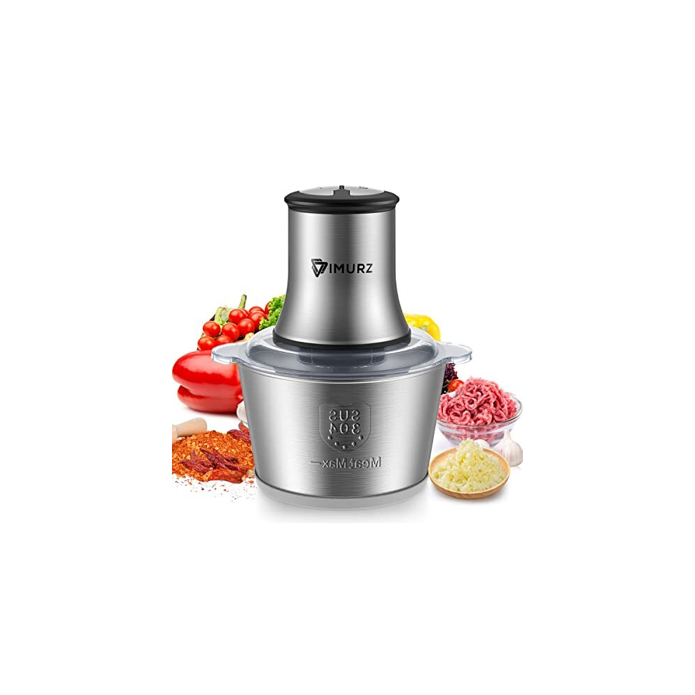 2L Electric Mini Food Chopper Food Processor Meat Grinder,4 Bi-Level Blades,500 W Stainless Steel Bowl Kitchen Mincer BlenderÂ for Meat, Vegetables,