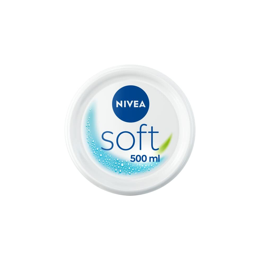 Nivea Cream Soft Moisturising (500Ml), A Moisturising Face, Body And Hands With Vitamin E And Jojoba Oil, Hand Moisturises Deeply, All-Purpose