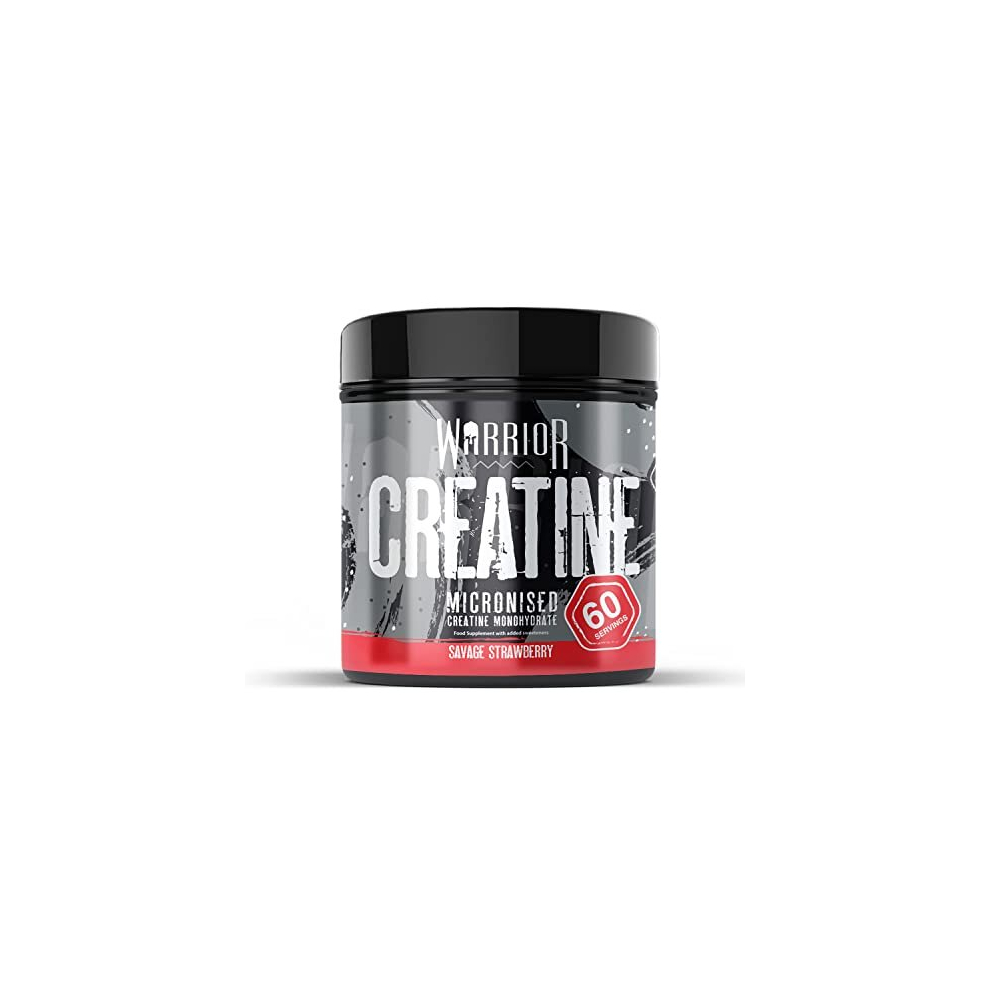 Warrior, Creatine Monohydrate Powder - 300g - Micronised for Easy Mixing - for Recovery & Performance, Savage Strawberry