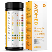 100 x Aydmed 11-in-1 Urinalysis Test Strips 11 Parameter Urine Test Strips for Urobilinogen, Bilirubin, Ketone, Blood, Protein, Nitrite, Leukocytes,