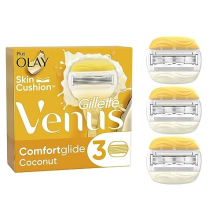 ComfortGlide Coconut Razor Blades Women, Pack of 3 Razor Blade Refills with 2 Flexible Gel Bars with a Touch of Olay Moisture