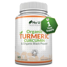 Turmeric Curcumin Organic High Strength 600mg, 365 Capsules with Organic Black Pepper | Suitable for Vegetarians & Vegans | Soil Association Certified