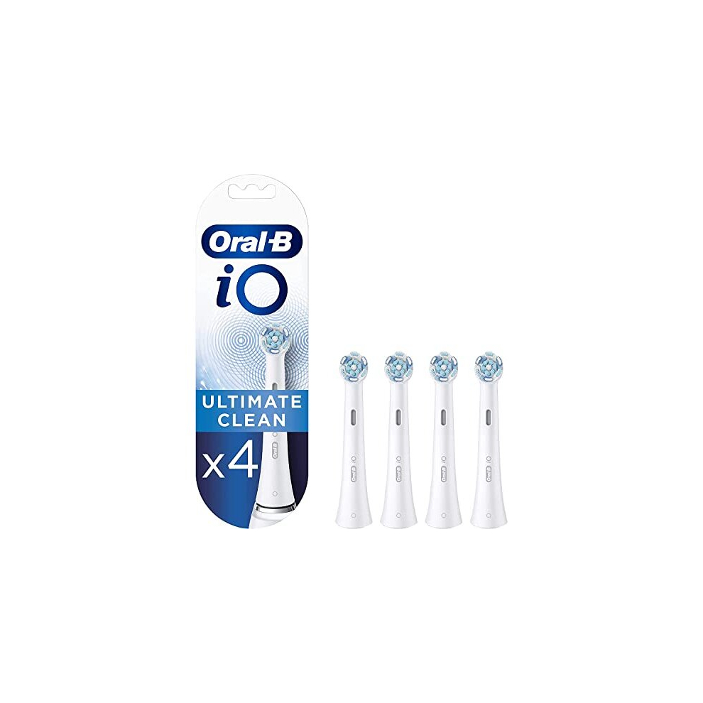 iO Ultimate Clean Electric Toothbrush Head, Twisted & Angled Bristles for Deeper Plaque Removal, Pack of 4 Toothbrush Heads, White