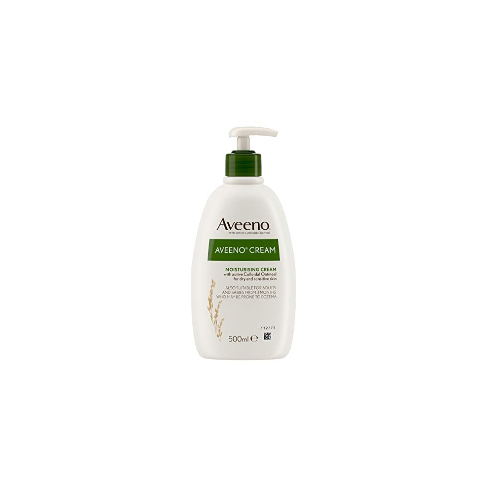 Aveeno Cream For Dry & Sensitive Skin With Colloidal Oatmeal, 500 Ml - Fragrance-Free, Clinically Proven Hydration, 8454601