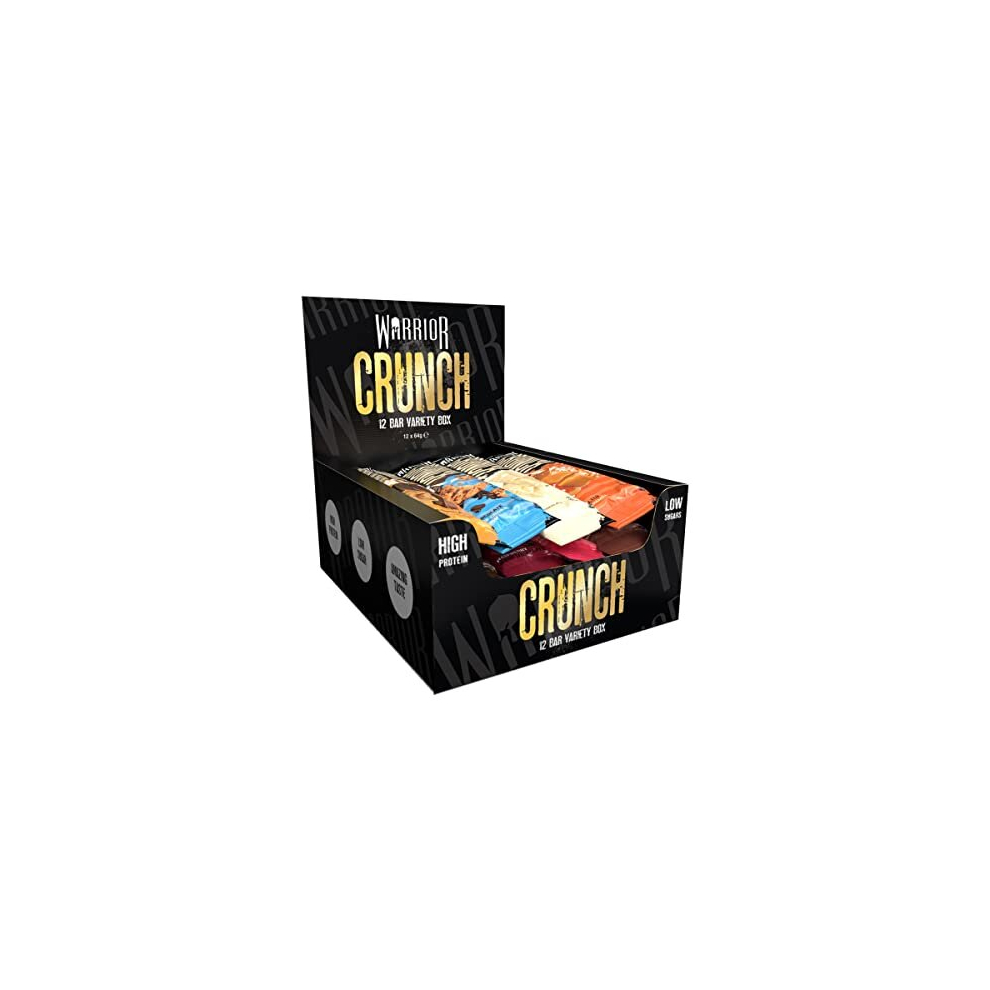 Warrior, CRUNCH - High Protein Bars - 20g Protein Each Bar - 12 Pack x 64g, Variety Pack