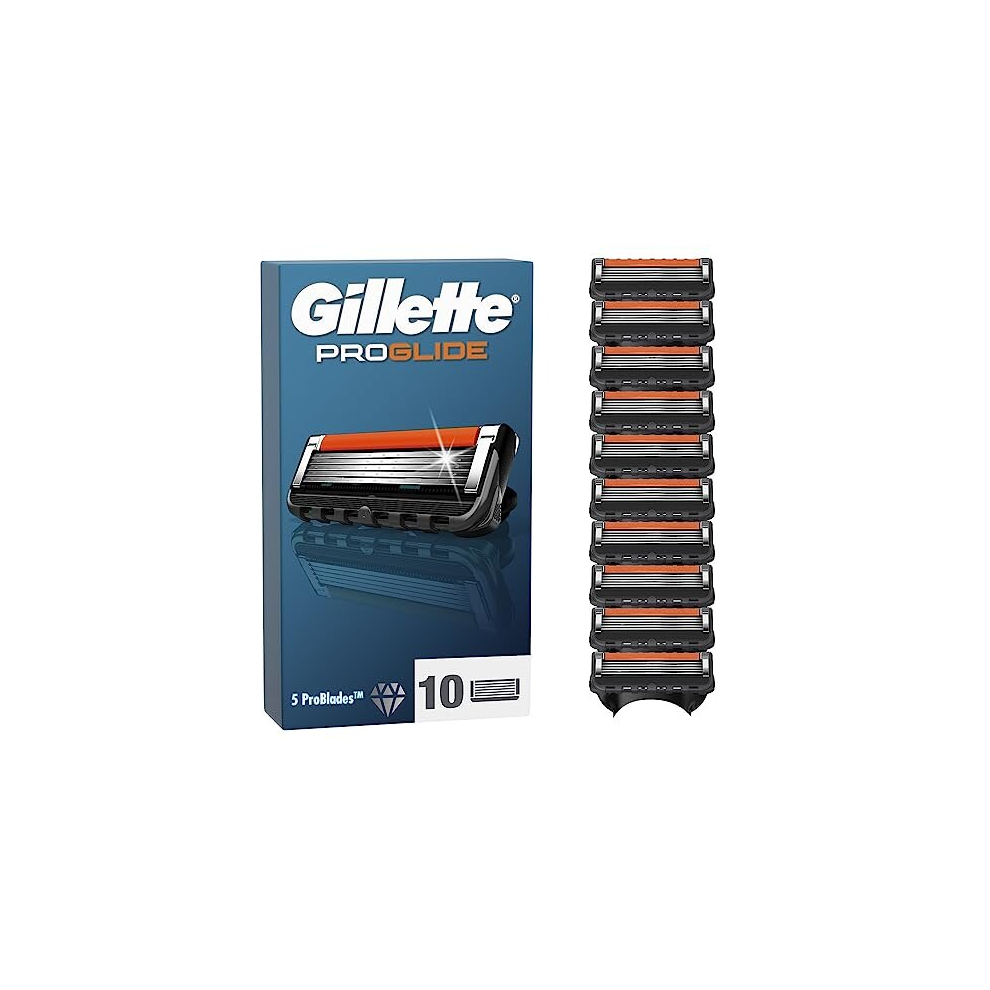 ProGlide Razor Blades Men, Pack of 10 Razor Blade Refills with Precision Trimmer, 5 Anti-Friction Blades