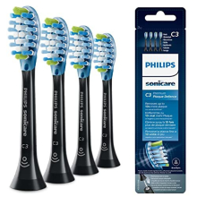 Sonicare Original C3 Premium Plaque Defence Standard Sonic Toothbrush Heads - 4 Pack in Black (Model HX9044/33)