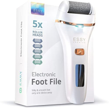 Electric Foot File Pedicure Feet Hard Skin Remover Foot Scraper Dry Dead Skin Remover Callus Exfoliator Rechargeable Feet Scrubber with 5 Replacement