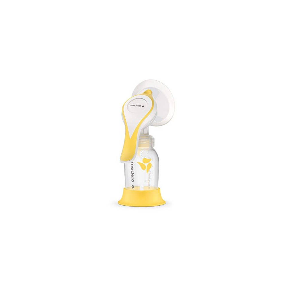 Harmony Manual Breast Pump - Compact Swiss design featuring PersonalFit Flex shields and Medela 2-Phase Expression technology