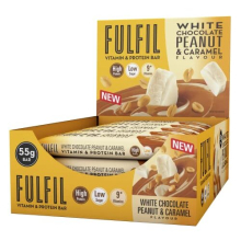 Vitamin and Protein Bar (15 x 55 g Bars) — White Chocolate Peanut and Caramel Flavour — 20 g High Protein, 9 Vitamins, Low Sugar